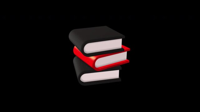 Books 3d Smooth Animation on a transparent background