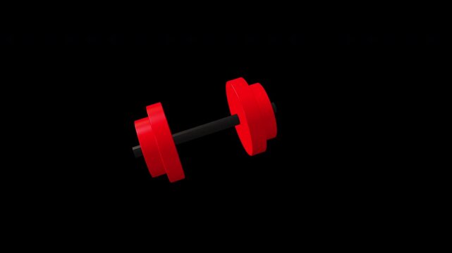 Barbell 3d Smooth Animation on a transparent background