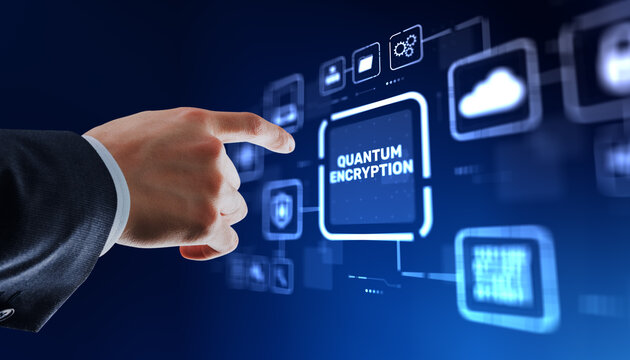 Advanced quantum encryption technology protecting digital data with unbreakable security codes