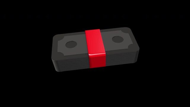 Currency Note 3d Smooth Animation on a transparent background