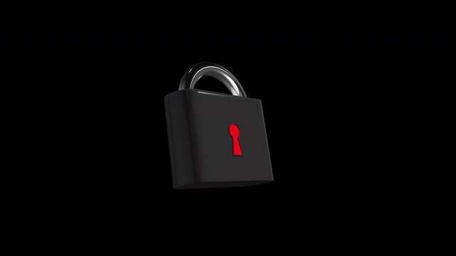 Padlock 3d Smooth Animation on a transparent background