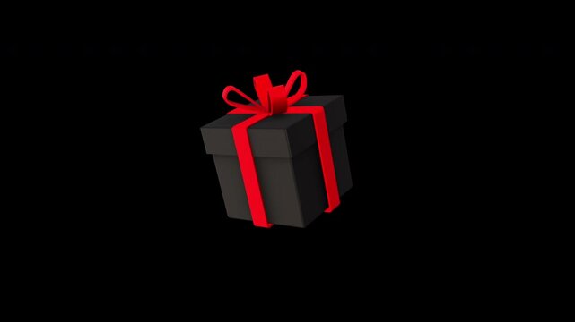 Gift Box 3d Smooth Animation on a transparent background