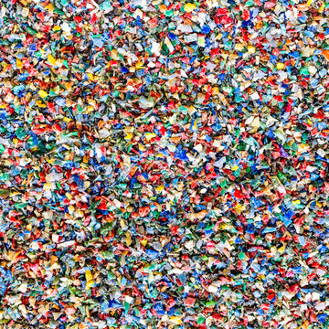 background made of colorful recycled plastic