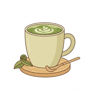 Matcha in cute cup