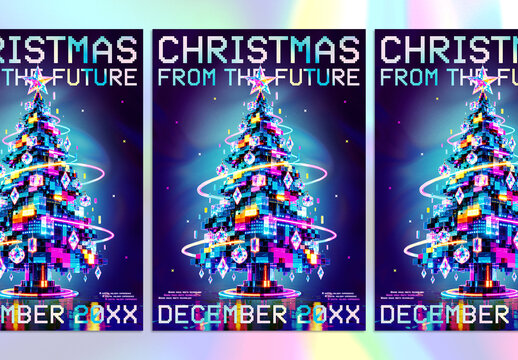 Cyberpunk Christmas 2099 Poster Layout