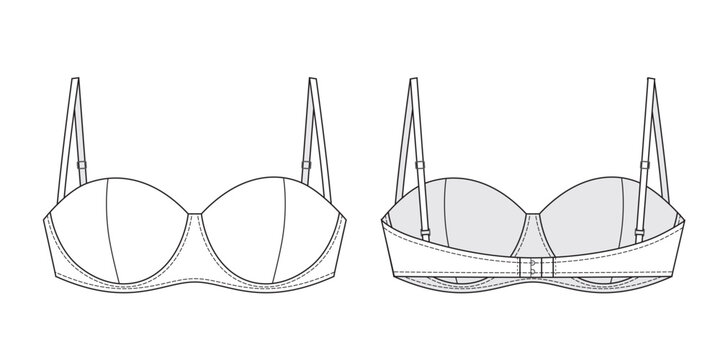 Fashion sketch of woman underwear bra