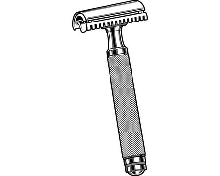 Classic double edge safety razor vector illustration isolated on white background