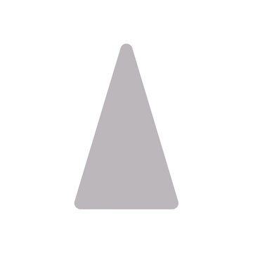 Gray triangle with rounded corners isolated on transparent background