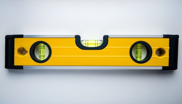 yellow torpedo level displayed on bright white surface