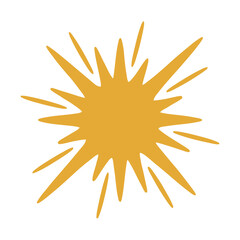 Yellow Starburst Shape Isolated © rully