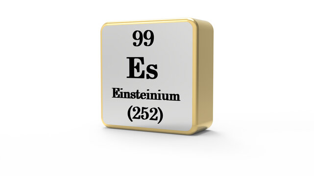 Einsteinium Periodic Table Element Block on Transparent Background PNG
