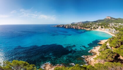 Obraz premium scenic coastline of canyamel on the east coast of mallorca with turquoise mediterranean sea