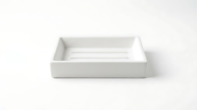 Ceramic Soap Dish: A clean and simple ceramic soap dish with a minimalist design, perfect for organizing bathroom essentials.
