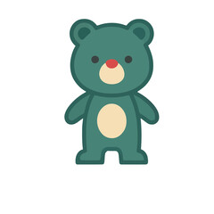 Fototapeta premium Cartoon Green Bear Illustration