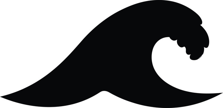 Ocean wave silhouette vector. Sea surf vector icon