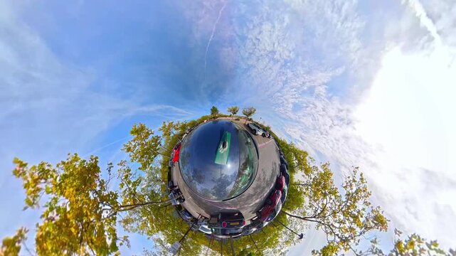 Car Roof Mounted Camera Unique and Ultra Wide Angle Footage of British Road Travel and Traffic. During Travel Car Was Passing Through Most of Cities Streets, Landscapes and Highways of England, UK