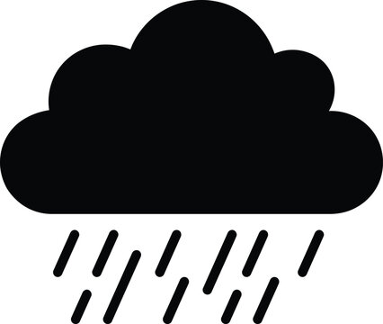 Rain cloud silhouette vector. Rain vector icon