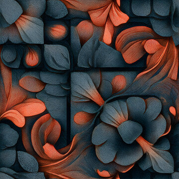 Geometric Folded Leaves Colorful Pattern