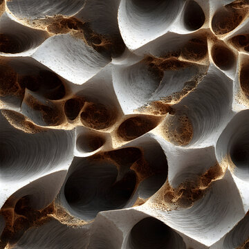 Sculptural Relief Shell Spirals High Contrast Pattern