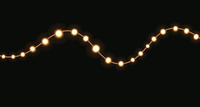 Festive garland with bright twinkling lights, soft luminous glow and sparkling details, ideal for Christmas and holiday decoration.