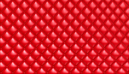 Obraz premium Luxurious red tufted leather upholstery texture for elegant interior design backgrounds