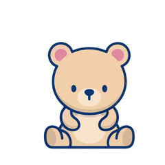 Obraz premium Sitting Teddy Bear Cartoon
