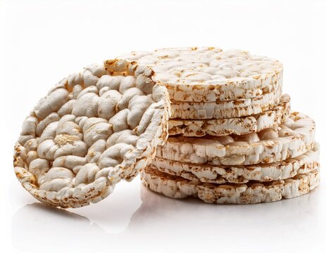 several multigrain puffed crisp bread isolated