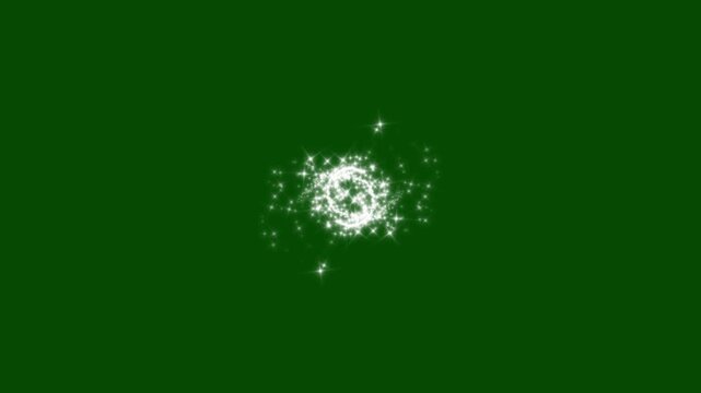 2d glitter stars line animation, magic glitter sparkle trail, glowing doodle stars, white twinkling particles, starlight dust line, fairy sparkle burst, glitter confetti, green screen 4k