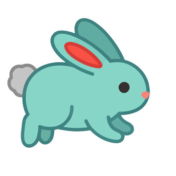 Cartoon blue rabbit illustration