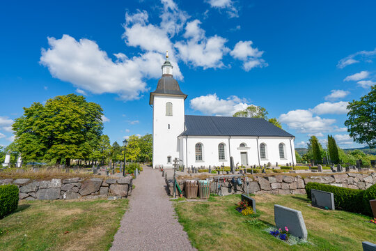 Hycklinge church on sunny summer day in Ostergotland region. Sweden