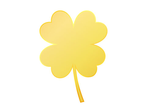Lucky golden clover leaf on isolated background