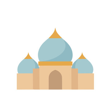 Flat illustration of a mosque with domes