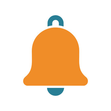 Orange and blue bell icon