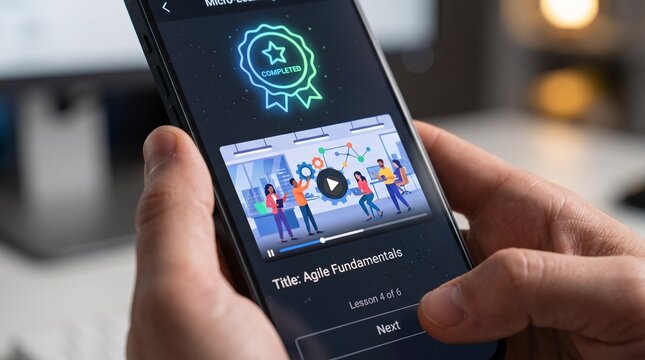 Macro View of Corporate Micro Learning Mobile App UI