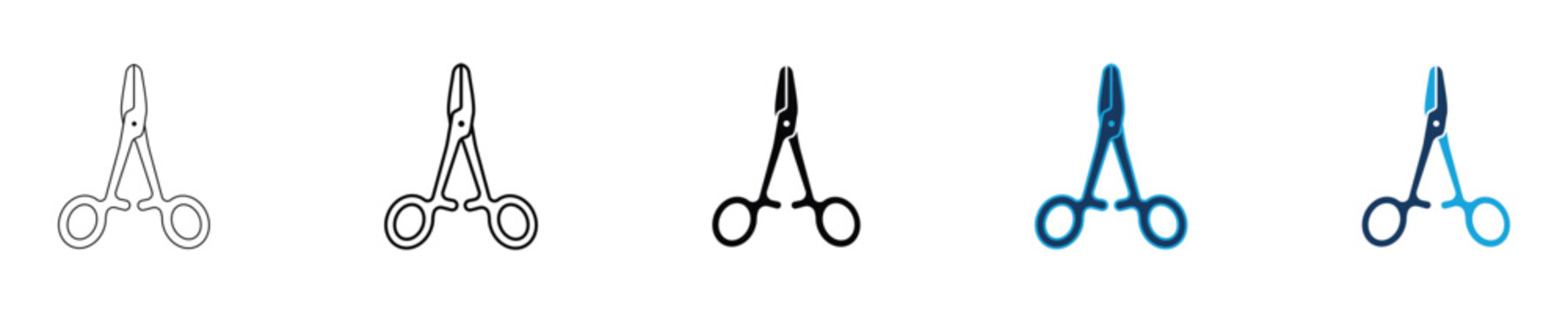 Surgical clamp scissors medical forceps icon, vector illustration