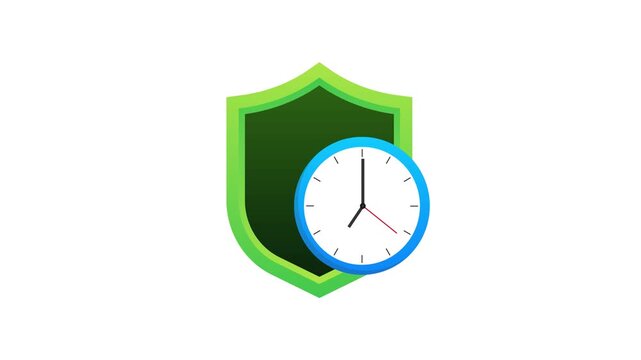Animated real time protection shield icon