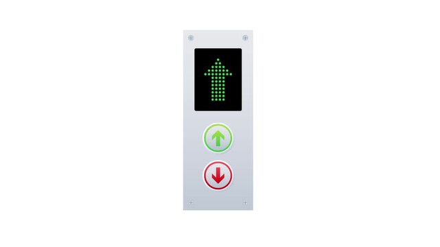 Elevator call button panel animation isolated