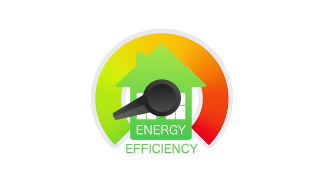 Home energy efficiency meter savings animation concept