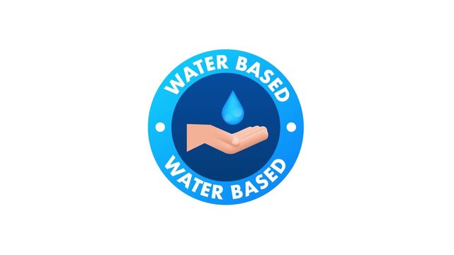 Water based icon animation for product label