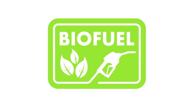 Biofuel green energy and gas pump nozzle animation