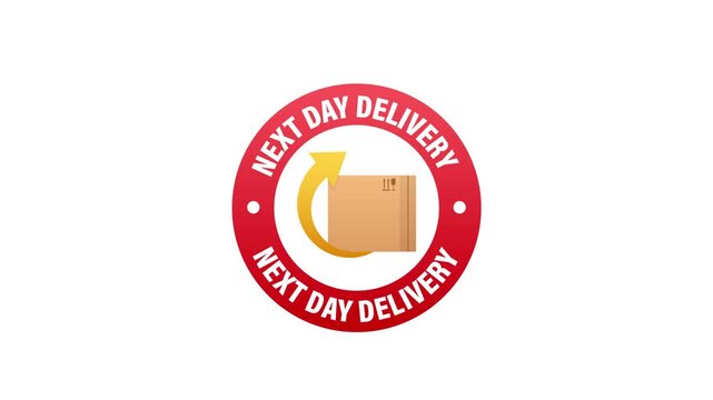 Next day delivery badge icon animation