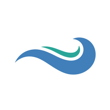 Blue and green abstract wave graphic