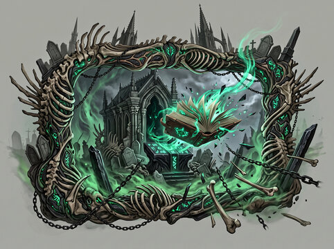 Gothic Necromancer Spellbook Frame