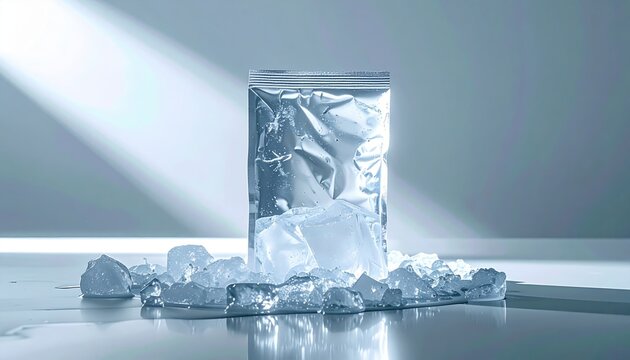 ice pack minimal studio product photo, soft natural lighting
