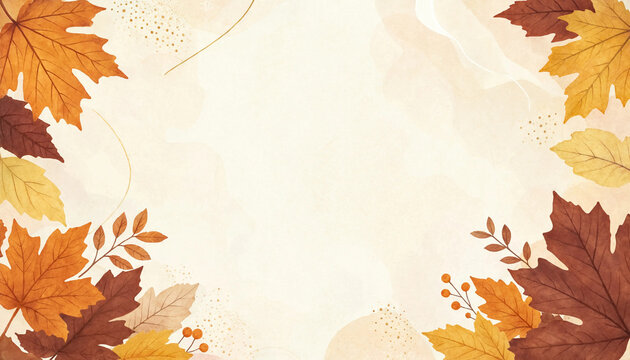 Minimalist autumn leaves graphic with copy space for seasonal event designs