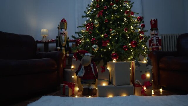 Christmas night House composition in december 