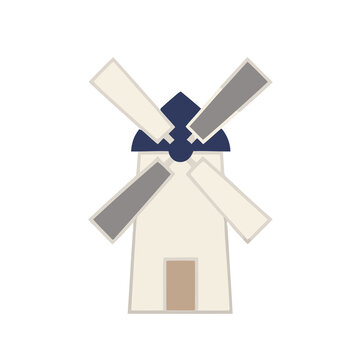 Stylized Windmill Illustration Isolated