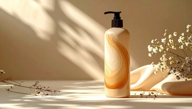 conditioner bottle high key studio product photo, soft natural lighting