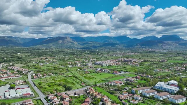 Mountains over Scalea from a drone, Cosenza, Calabria, Italy