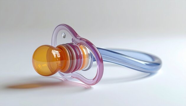 sleek baby pacifier on white background, clean composition
